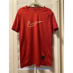 Nike Shirt Youth‎ X-Small Red Short Sleeve Dri-Fit Tee T-Shirt Swoosh Boy's